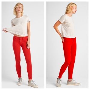 Hudson Nico Midrise Super Skinny Jean in Red